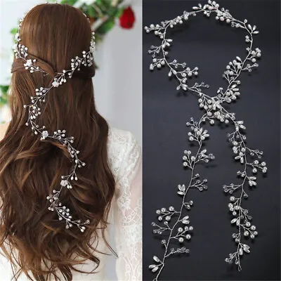 Wedding Hair Vine Long Bridal Headband Hair Accessories For Bride And Bridesmaid • £2.87