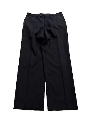 Hugo Boss James Brown Black Flat Pants 36R (Actual: 36x30.5) Wool • $29.75