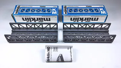 2 X 1:87 HO Marklin 7262 Truss Bridges (K & M Track) - Fully Assembled RTU NICE • $19.95