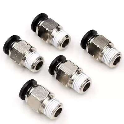 5Pack 1/4  OD X 1/8  MNPT Quick Connect Air Fittings Pneumatic Connector  Tube • $14.37