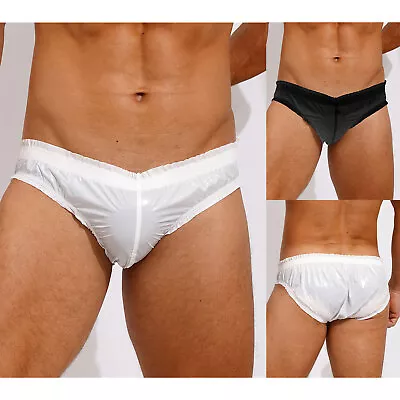 Men's Shiny Bikini Swimwear Low Rise Elastic Briefs Bulge Pouch Underwear Trunks • $8.27
