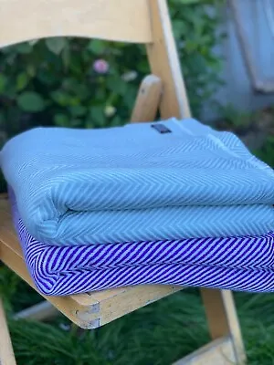 £70 • Buy Cashmere Blanket Throw Travel Wrap 100% Handmade NEPAL Home Grey Herringbone