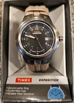 Men's Timex Expedition Metal Tech Brown Leather Watch T49631 - NIB $60 MSRP • $19.95