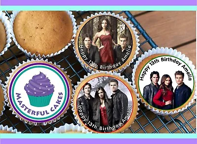 24 Personalised Vampire Diaries Edible Rice Paper Cup Cake Toppers • £3.45