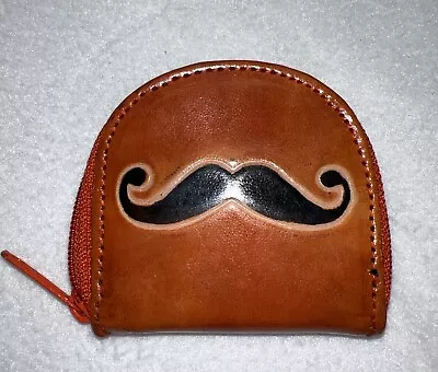 Stamped Leather Mustache Coin Purse • $5.99