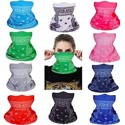 10PCS Paisley Neck Gaiter Face Mask Magic Headband Outdoor Bandanas Multi Hea... • $27.44