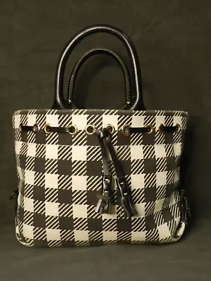 Vintage Dooney & Bourke Womens Black Checkered Crossbody Shoulder Tote Handbag • $29.99