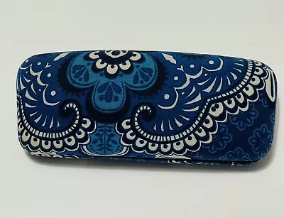 Vera Bradley Hard Clamshell Sunglass Eye Glass Case Blue White Cotton Floral • $19.95