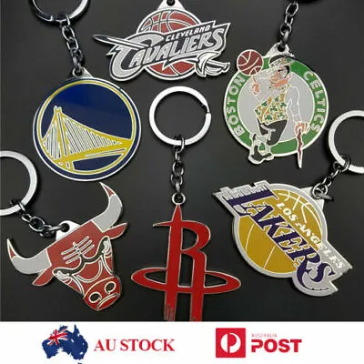 $10.90 • Buy NBA Basketball Keychain Keyring LA Lakers Chicago Bulls Houston Rockets Warriors
