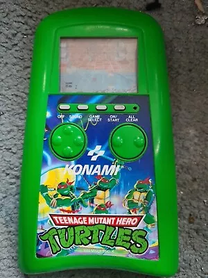 Retro Konami Teenage Mutant Hero Turtles Handheld LCD Game 1989 With Sound • £44.99