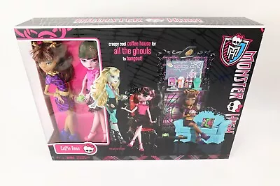 Monster High Coffin Bean Set -Draculaura & Clawdeen Dolls -New -Coffee Shop • $149.99