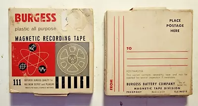 2 Vtg Reels Of Burgess Magnetic Recording Tape - Plastic All Purpose - NOS • $25