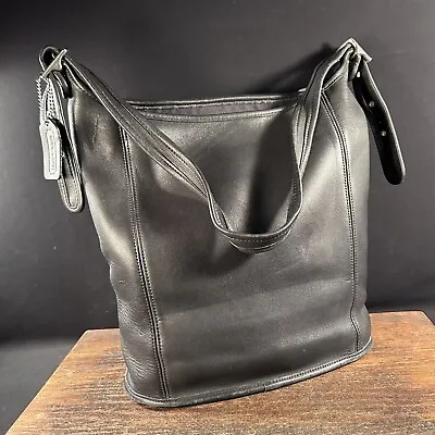 Vintage Purse Coach Leather Bucket Bag Black PRIORITY MAIL • $171.99