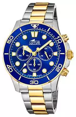 Lotus Men's Two-Tone Steel Bracelet | Blue Chronograph Dial L18757/1 Watch - • £130