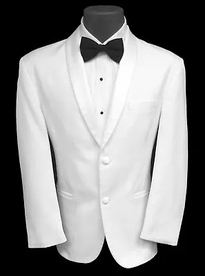 Men's Tallia White Tuxedo Jacket Two Button With Satin Shawl Lapels 42l • $52.11