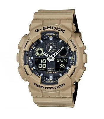 Casio G-SHOCK GA100L-8A Men's XL 3-Eye Layered Military Tan Analog-Digital Watch • $80