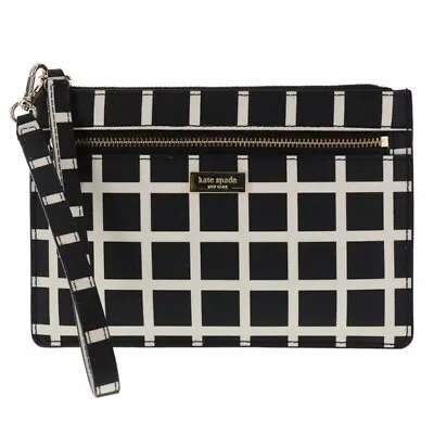 $48 • Buy New Kate Spade LAUREL WAY PRINTED TINIE WRISTLET CHECK Pouch Bag Purse