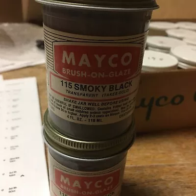 Mayco Brush-On Glaze Vintage 4 OZ.  115 Smoky Black • $3.99