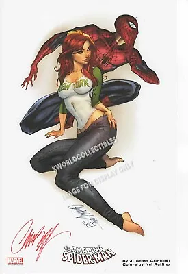 J Scott Campbell ~ Amazing Spider-man & Mary Jane Nycc 2012 Art Print Signed  • $59.99