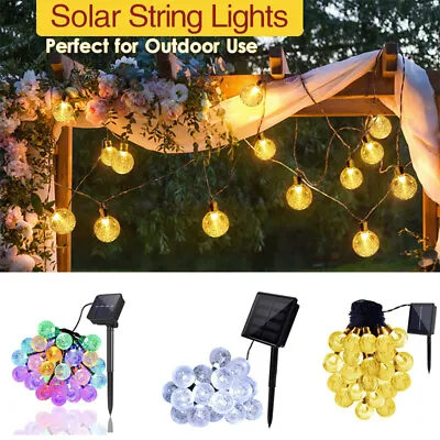 30/50/100 LED Solar String Fairy Lights Outdoor Garden Patio Wedding Party UK • £6.99