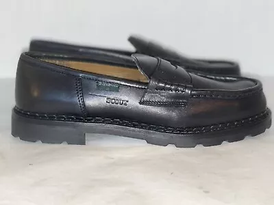 RARE McKenzie Scout Mens Black Leather Penny Loafers Platform Outsole US Sz 12 • $100