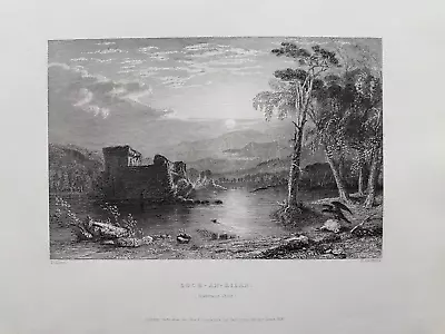 1837 Antique Print; Loch An Eilein Highlands Scotland After T. Allom • $9.93