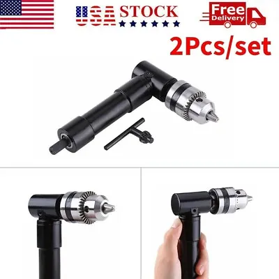 Cordless 90° Right Angle Drill Attachment Adapter Handle Chuck 3/8  Keyed Chuck • $19.89