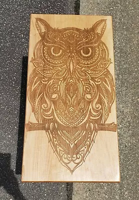 Locally Made Owl Table Engraved Solid Maple Wood Owl Table Owl Bird Coffee Table • $550