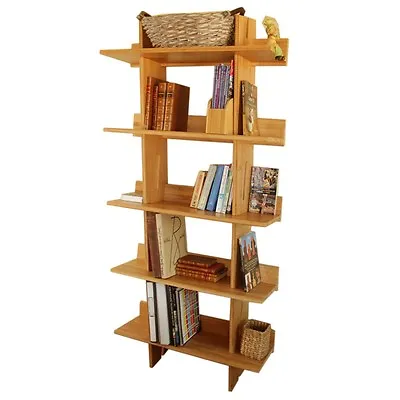 Bamboo Tall Large Bookcase Home Office Furniture • £189