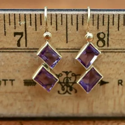 Double Diamond Amethyst Earrings: Museum Of Jewelry • $89.95