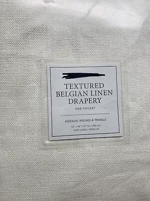 1-Restoration Hardware Belgian Textured Linen Panel RP- White - 50  X 96  • $150