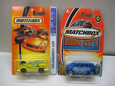 MATCHBOX 2007 LOT OF 2 ALL ON MINT CARDS VOLKSWAGEN VAN & HERO CITY BUS  R • $0.99