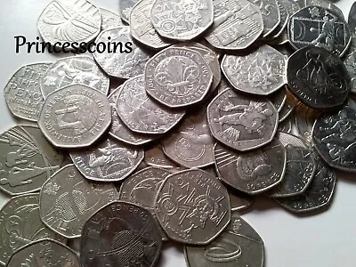 Selection Of 2012 Gb Olympic Circulated 50p Fifty Pence Coin Collection • £2