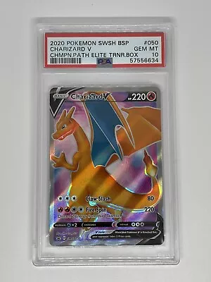 2020 Pokémon SWSH BSP Charizard V Champion Path Elite Trainer Box PSA 10 • $22.22