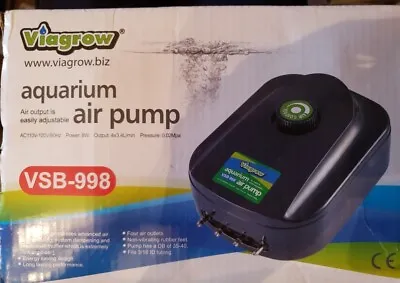NEW Viagrow Aquarium Air Pump 8w Enegry Saving Design VSB-998 Adjustable • $19.99
