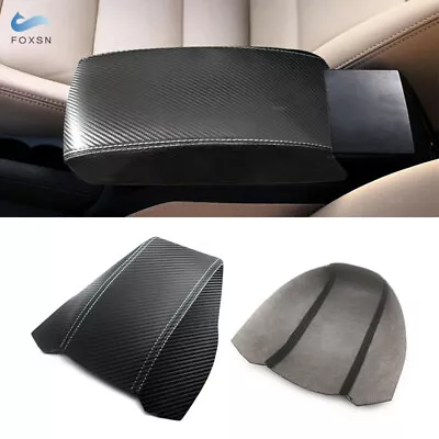 Carbon Texture Leather Center Console Armrest Lid Cover For Skoda Octavia 07-14 • $12.82