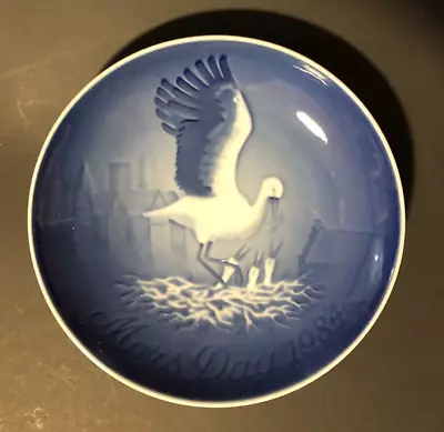 Bing & Grøndahl 6  Mors Dag 1984  Stork And Nestlings  Mother's Day Plate • $1.29