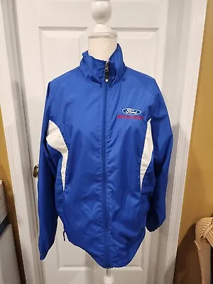 Mens Holloway Ford Racing Wind Breaker Jacket Color Block Blue White - Size Med • $40