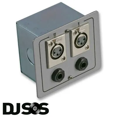 PULSE PLS00513 Connection Box 2 X XLR & JACK Wall Plate Floor Box AV Stage PA DJ • £11.13