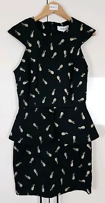 Maurie & Eve Dress Size Small Black Peplum La Pina Print Women's New & Tags • $11.19