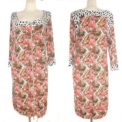£35.85 • Buy EVA & CLAUDI Women's Floral 3 4 Sleeve Full Zip Cardigan Overdress Dress XL