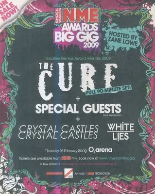 £9.99 • Buy (nmem9) Advert/poster 11x9  Big Gig 09 - The Cure - Crystal Castles - White Lies