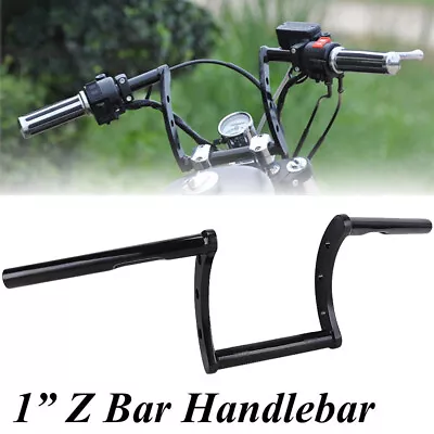 1  25 Motorcycle Riser Handlebars Z Bar Drag Bars For Harley Yamaha Suzuki Honda • $50.71