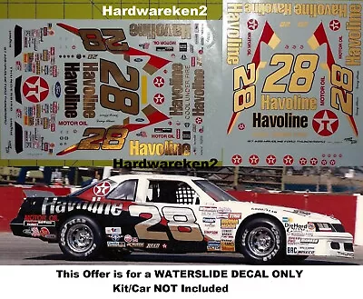 Nascar Decal #28 Havoline 1987-1988 Ford Thunderbird Davey Allison - 1/24 • $28