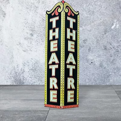 Theater Metal Wall Hanging Sign Vintage Retro Style Cinema Movie Room 24  Tall • $27.99