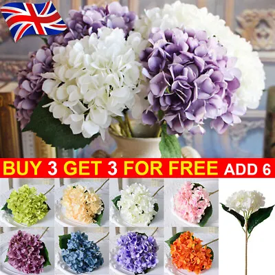 Artificial Hydrangea Fake Silk Flowers Bouquet Wedding Home Garden Decor HOT UK • £4.49