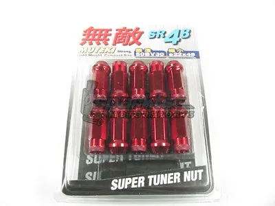 Muteki SR48 Extended Open Ended Wheel Tuner Lug Nuts Chrome Red 12x1.5mm NEW • $66.92