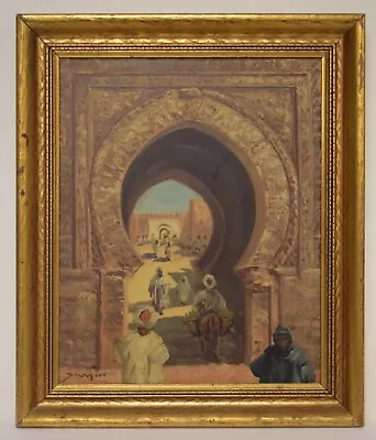 Arabian Gate Scene Morocco? Framed Oil Painting • $950