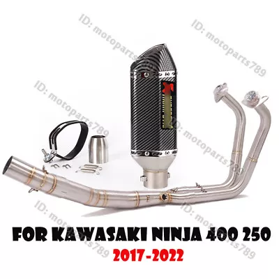 For Kawasaki Ninja 400 250 2017-2022 Motorcycle Full Exhaust System Muffler Pipe • $175.77