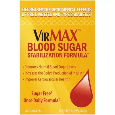 VirMax Blood Sugar Stabilization Formula Cardiovascular Supplement 30CT • $24.99